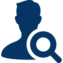 アイコン：人物と虫眼鏡マーク